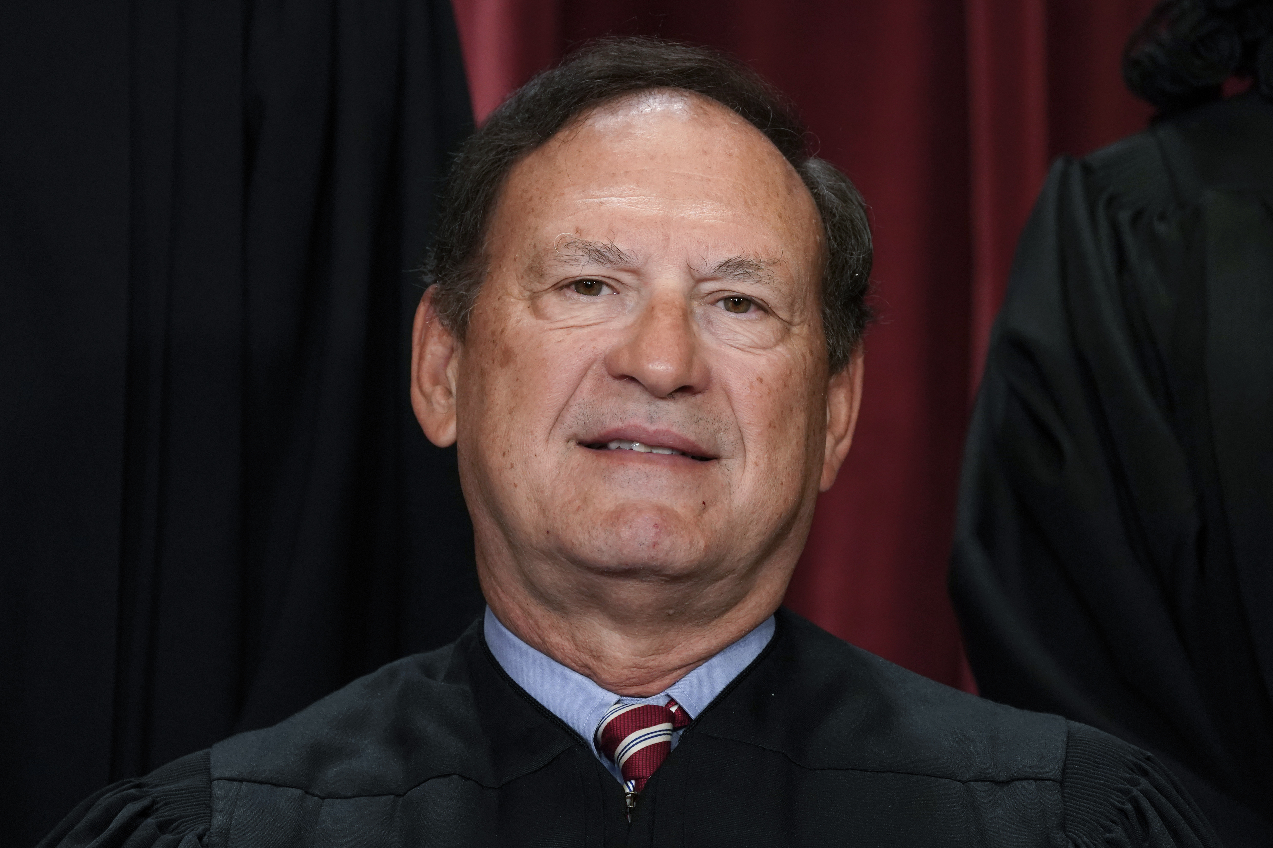 Supreme Court Justice Samuel Alito posed for a formal photograph in Washington, D.C., in 2022, news photography style