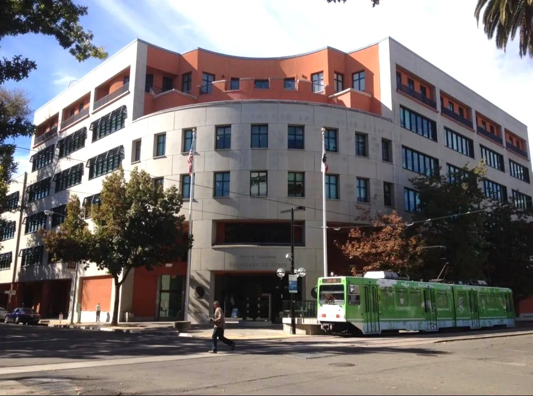 The California Secretary of State office building in Sacramento