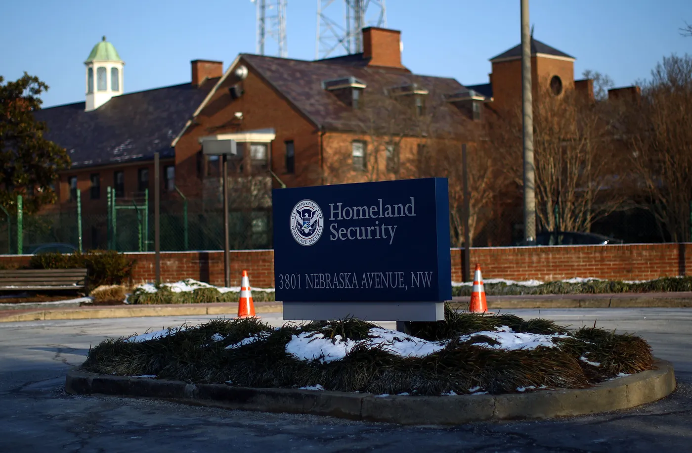 The Department of Homeland Security headquarters building in Washington, D.C., photographed from outside in daylight