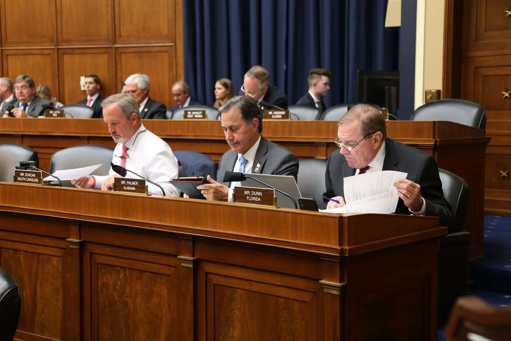 The House Energy and Commerce Committee dais during a public hearing