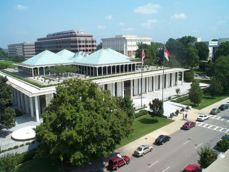 The North Carolina Legislative Building, home of the North Carolina General Assembly, photographed from outside in Raleigh