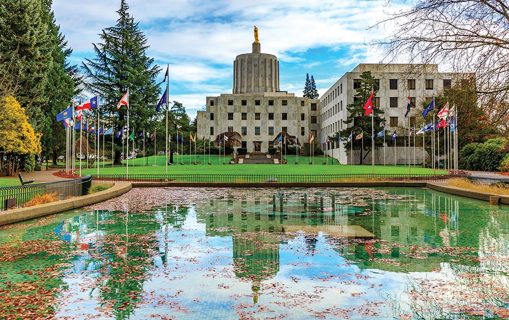 The Oregon State Capitol building in Salem, Oregon