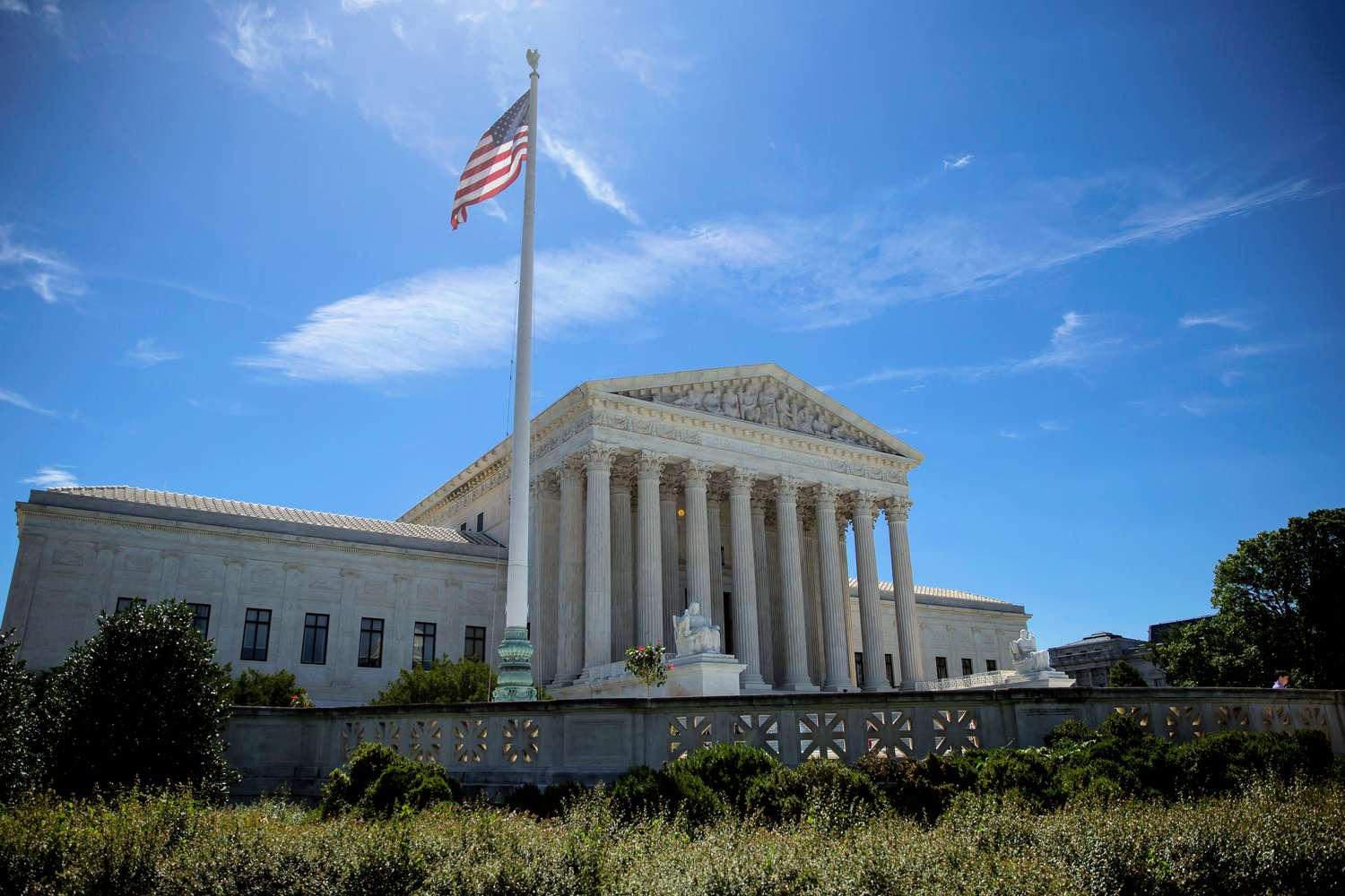 The Robert F. Kennedy Department of Justice Building in Washington, D.C., photographed from street level in daylight
