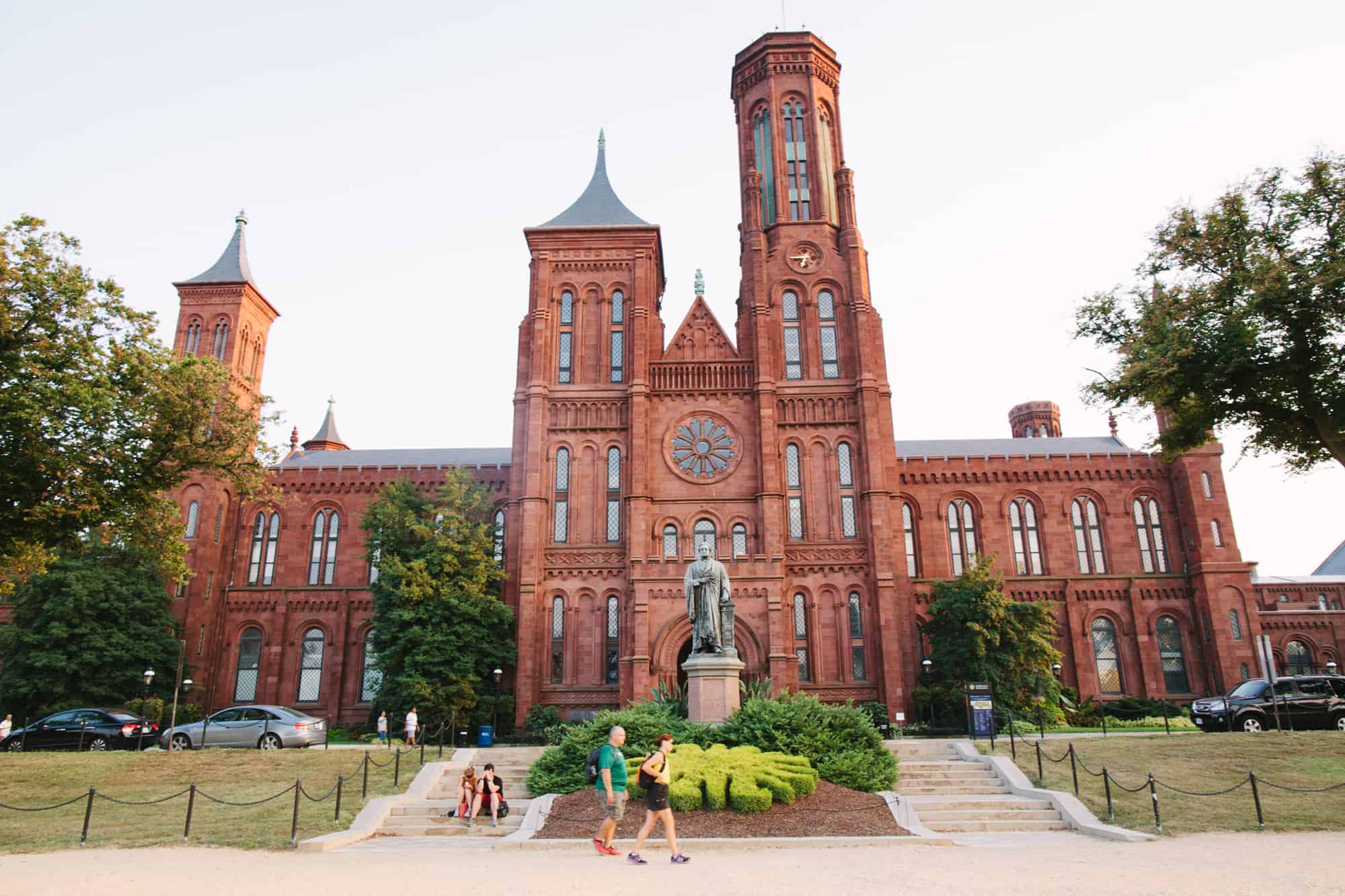 The Smithsonian Institution Building, known as the Smithsonian Castle, on the National Mall in Washington, D.C.