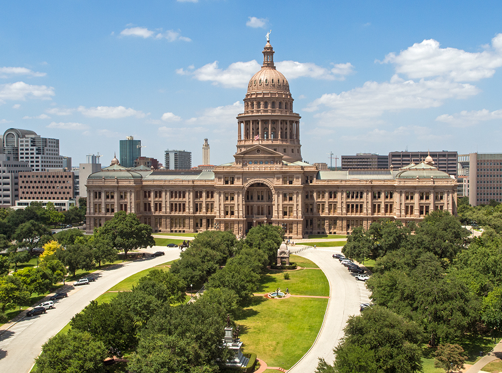 The Texas State Capitol building in Austin, Texas