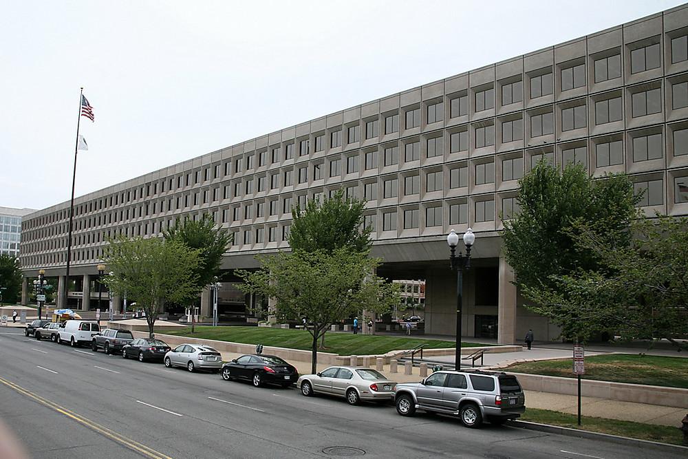 The U.S. Department of Energy headquarters (Forrestal Building) in Washington, D.C., photographed from street level, editorial news photo