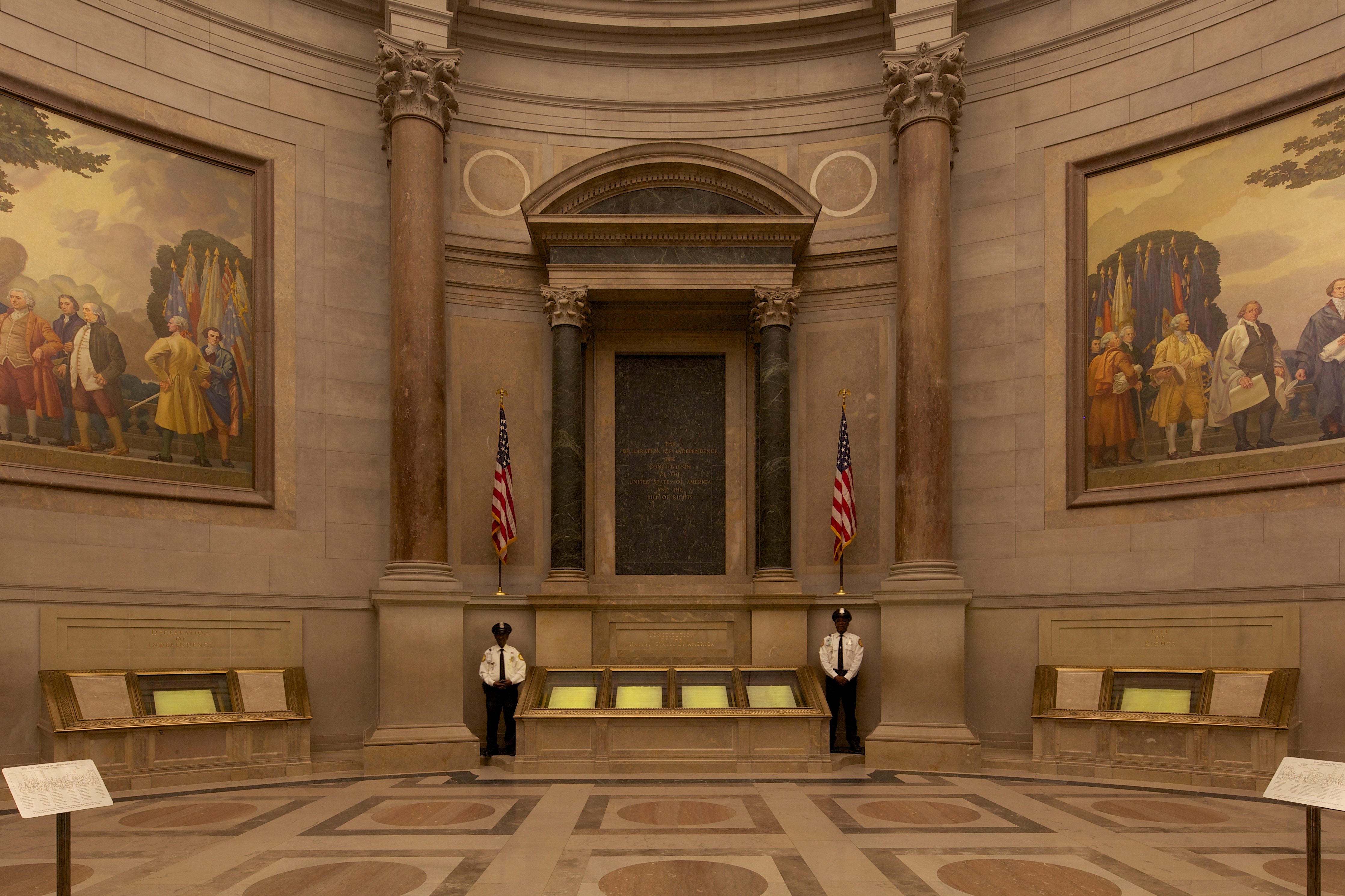 The United States Constitution on display at the National Archives in Washington, DC