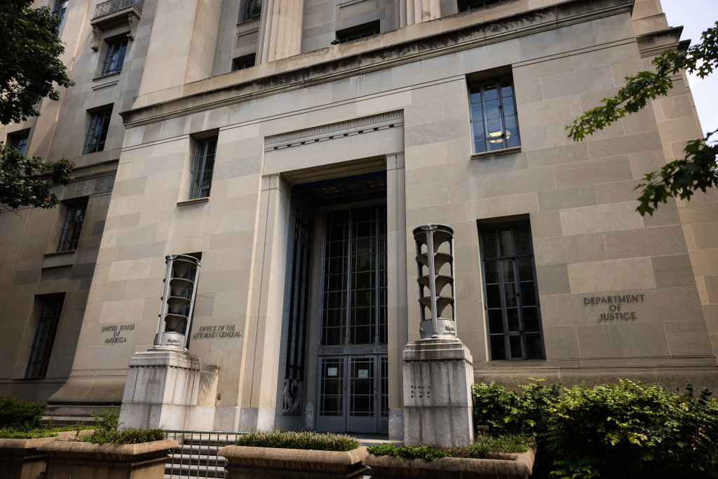 The United States Department of Justice headquarters building in Washington, D.C.