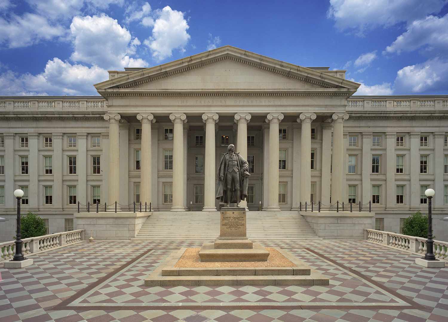 The United States Department of the Treasury headquarters building in Washington, D.C.