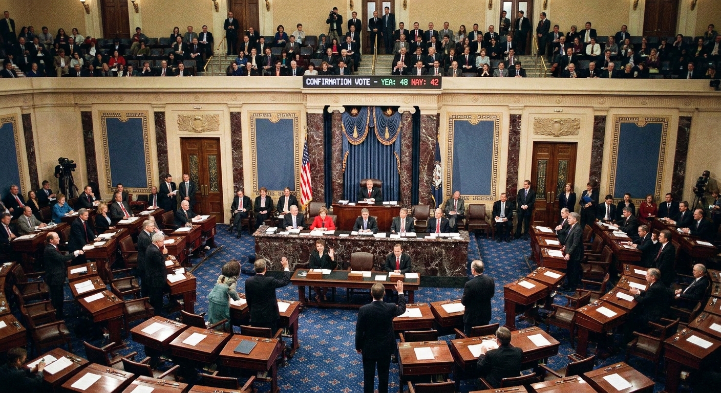 The United States Senate chamber during a confirmation vote