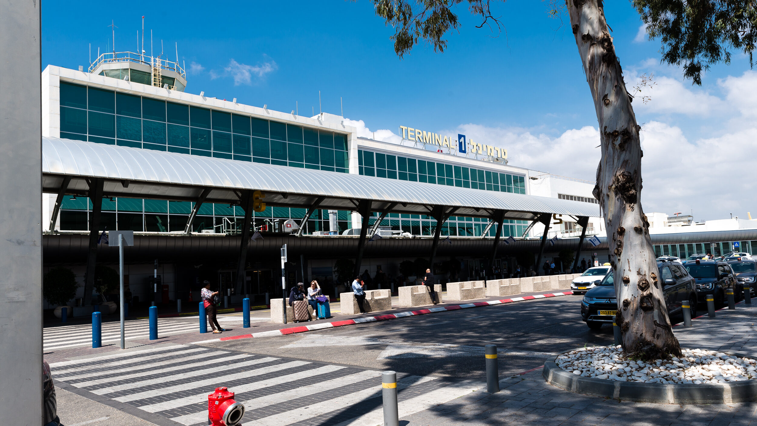 The exterior of Ben-Gurion Airport terminal buildings in Israel