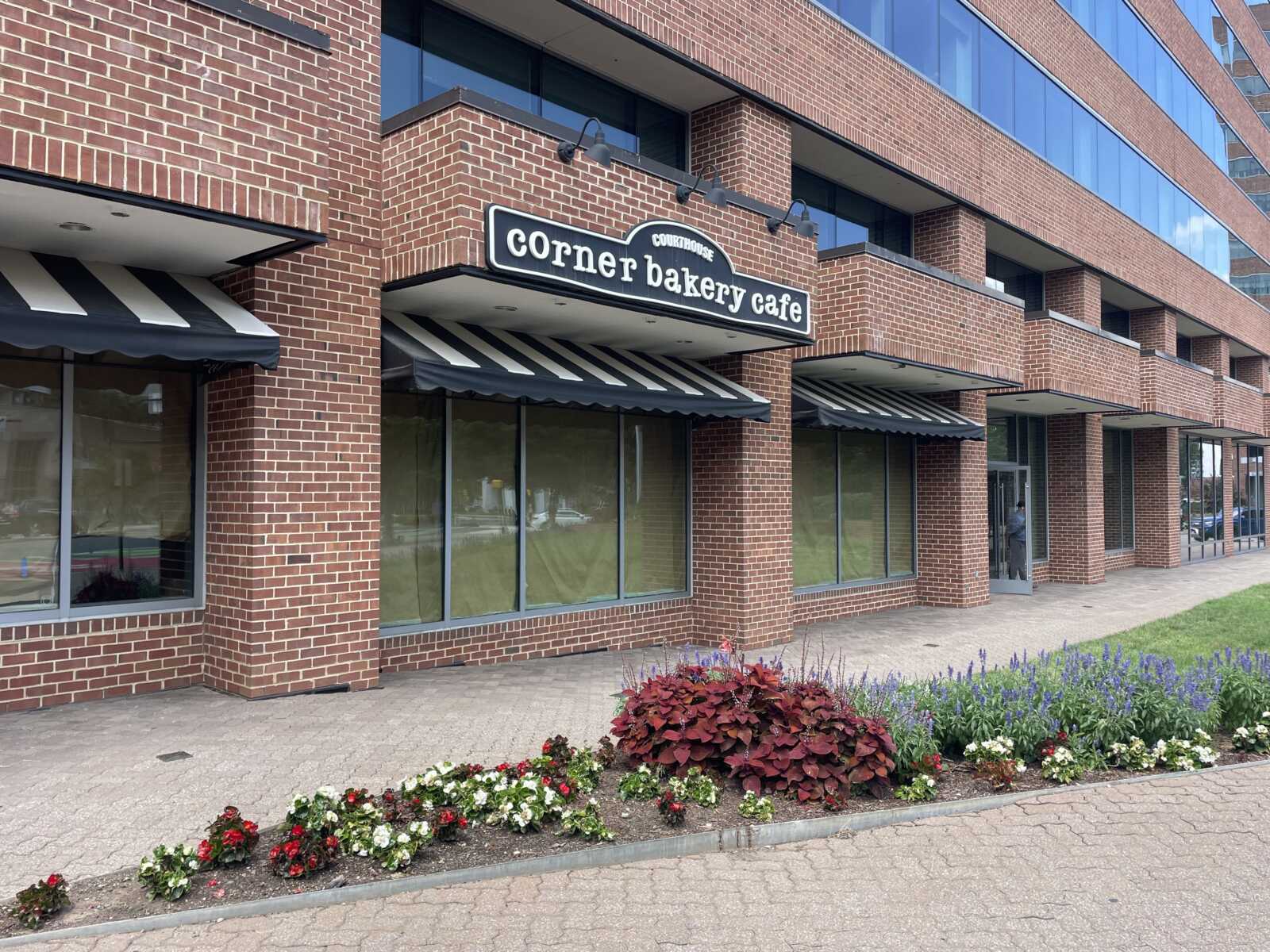 The exterior of a Corner Bakery location in Washington, D.C., photographed from the sidewalk