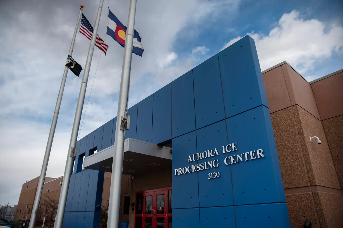 The exterior of a federal building that houses an immigration court operated by the Executive Office for Immigration Review