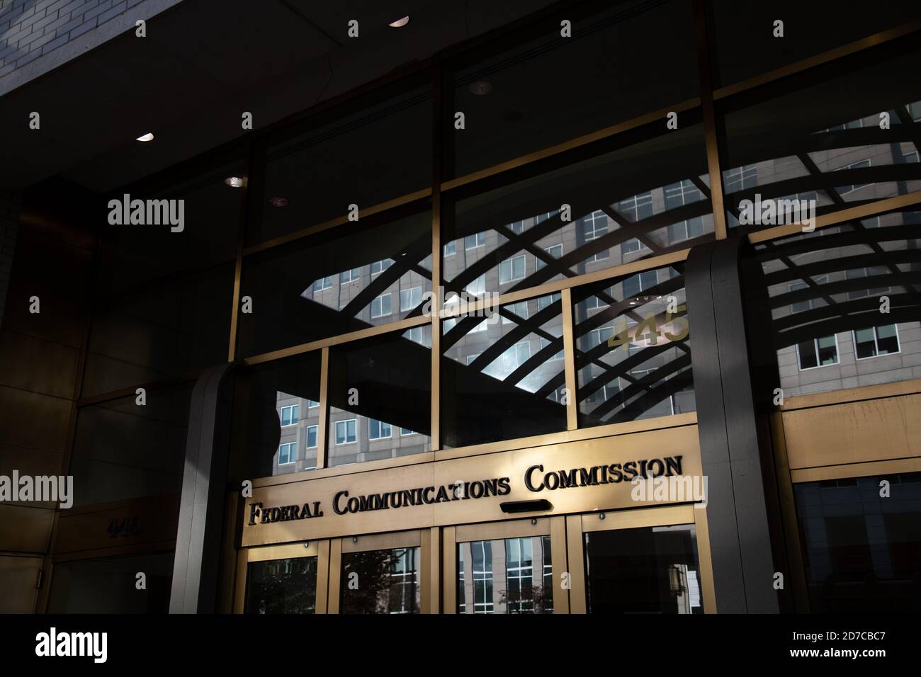 The exterior of the Federal Election Commission building in Washington, DC on a clear day, real-world news photo style