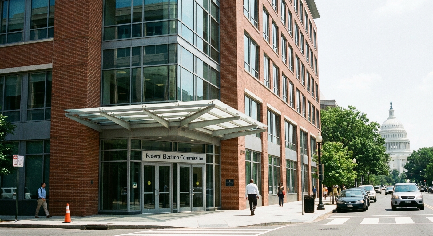 The exterior of the Federal Election Commission building in Washington, D.C.