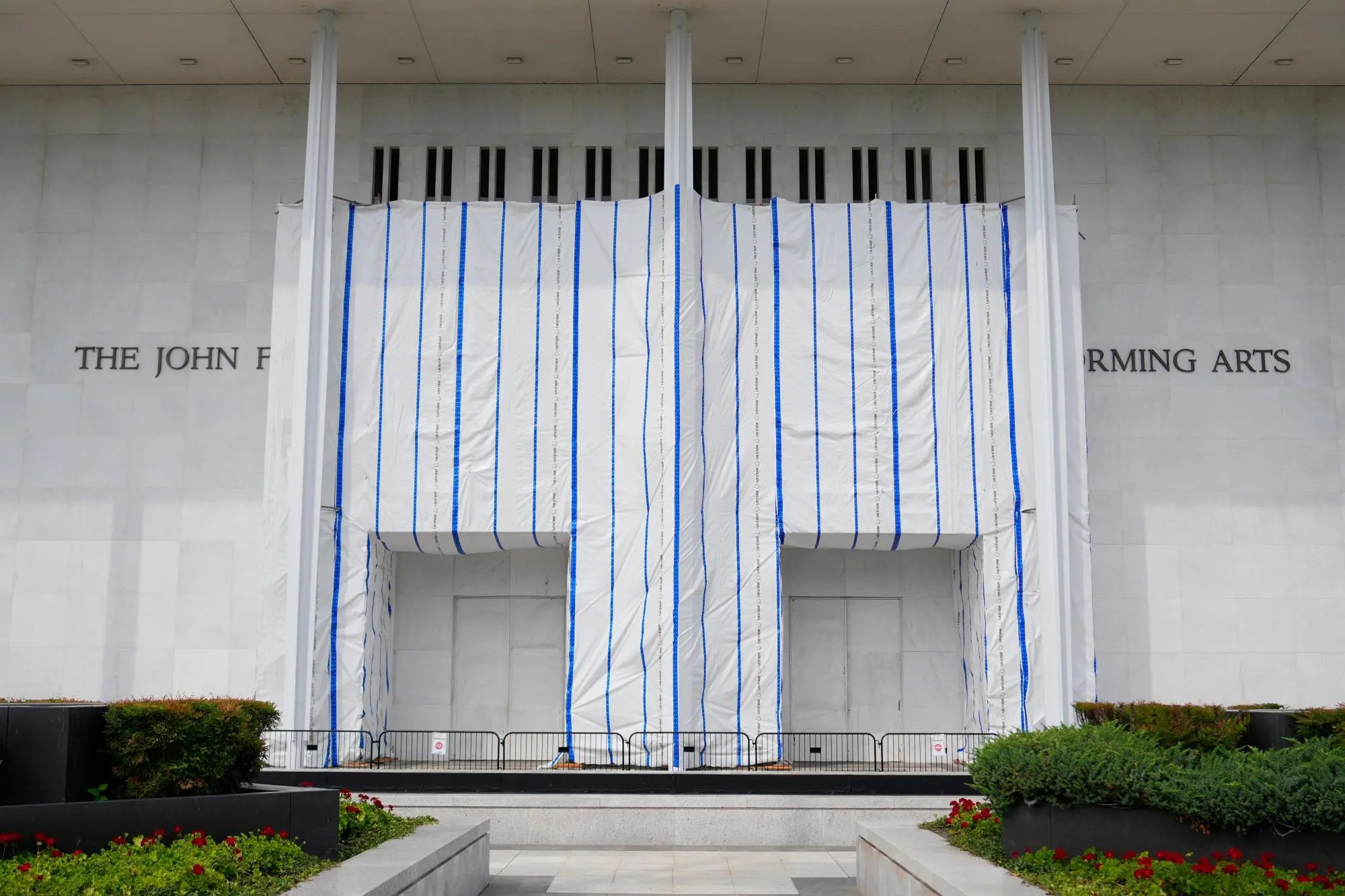 The exterior of the John F. Kennedy Center for the Performing Arts in Washington, DC