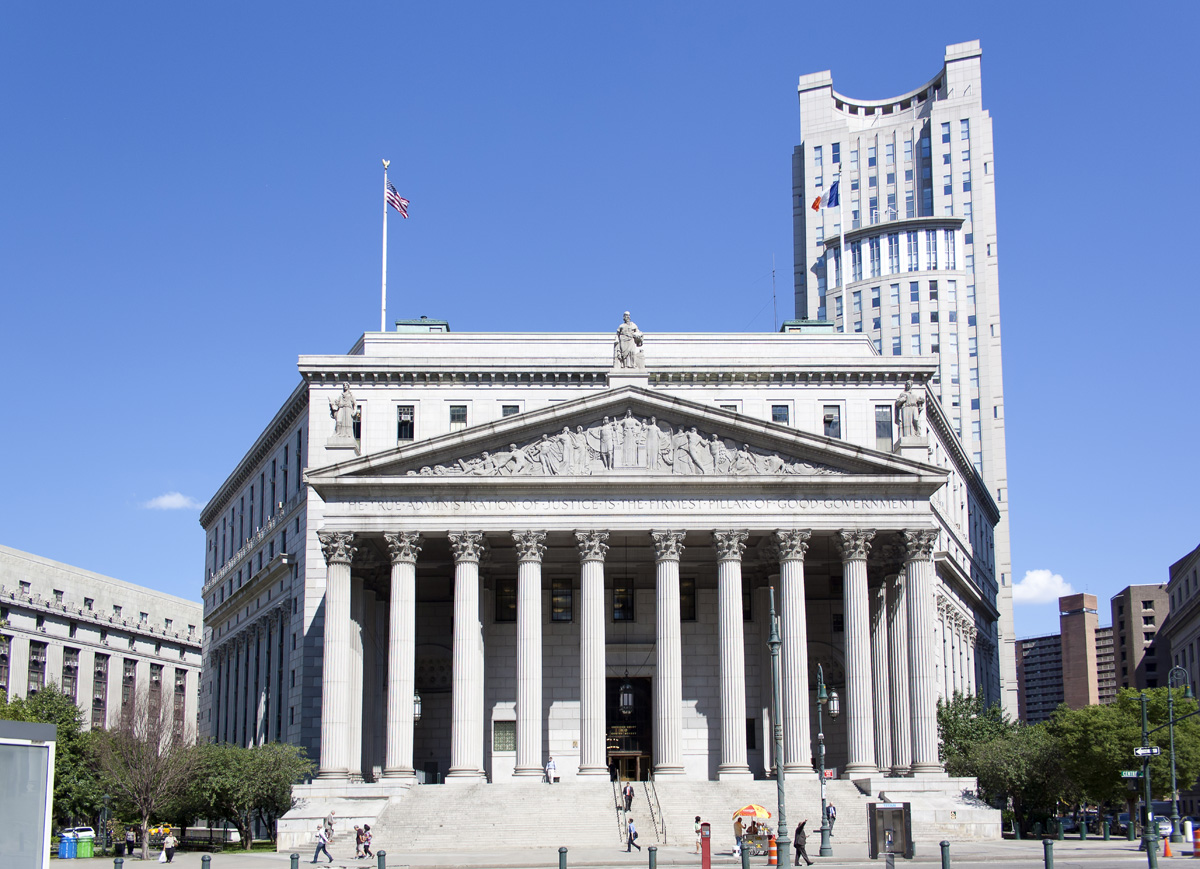 The exterior of the New York City Criminal Court building in Manhattan