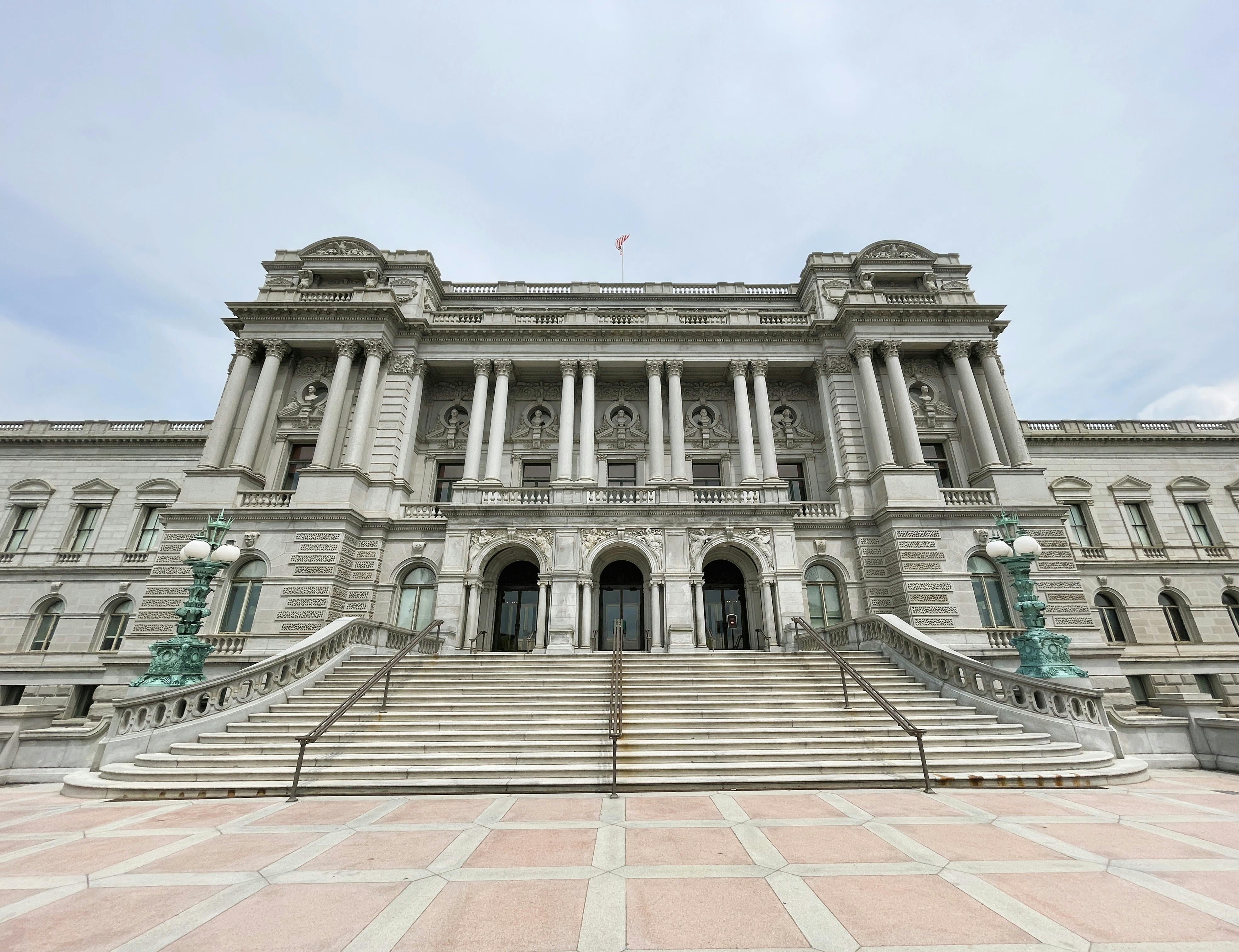 The exterior of the New York State Capitol in Albany photographed in daylight