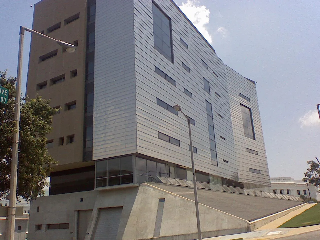 The exterior of the Southern Poverty Law Center building in Montgomery, Alabama, photographed from street level in daylight
