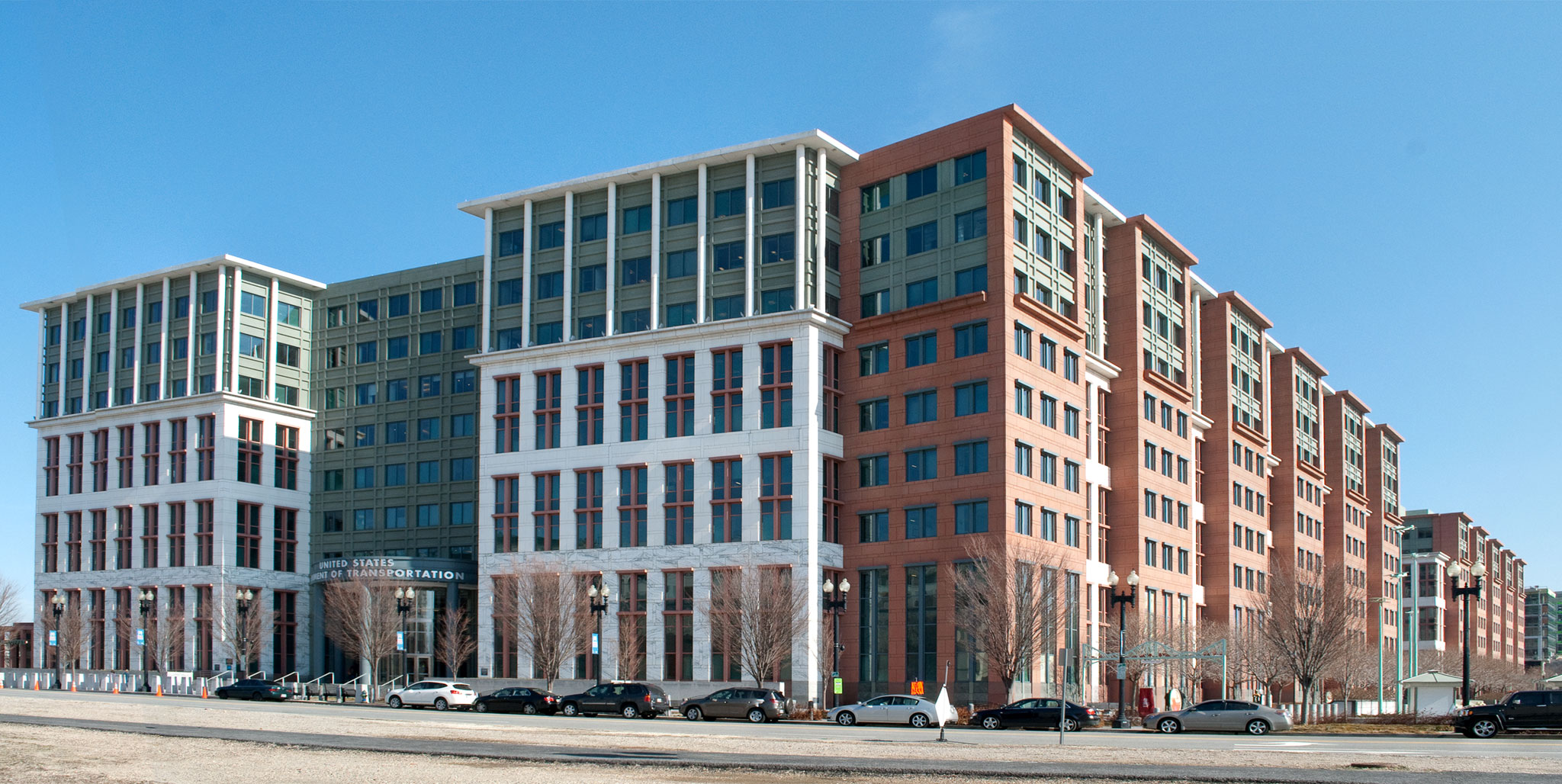 The exterior of the U.S. Department of Transportation headquarters building in Washington, D.C.