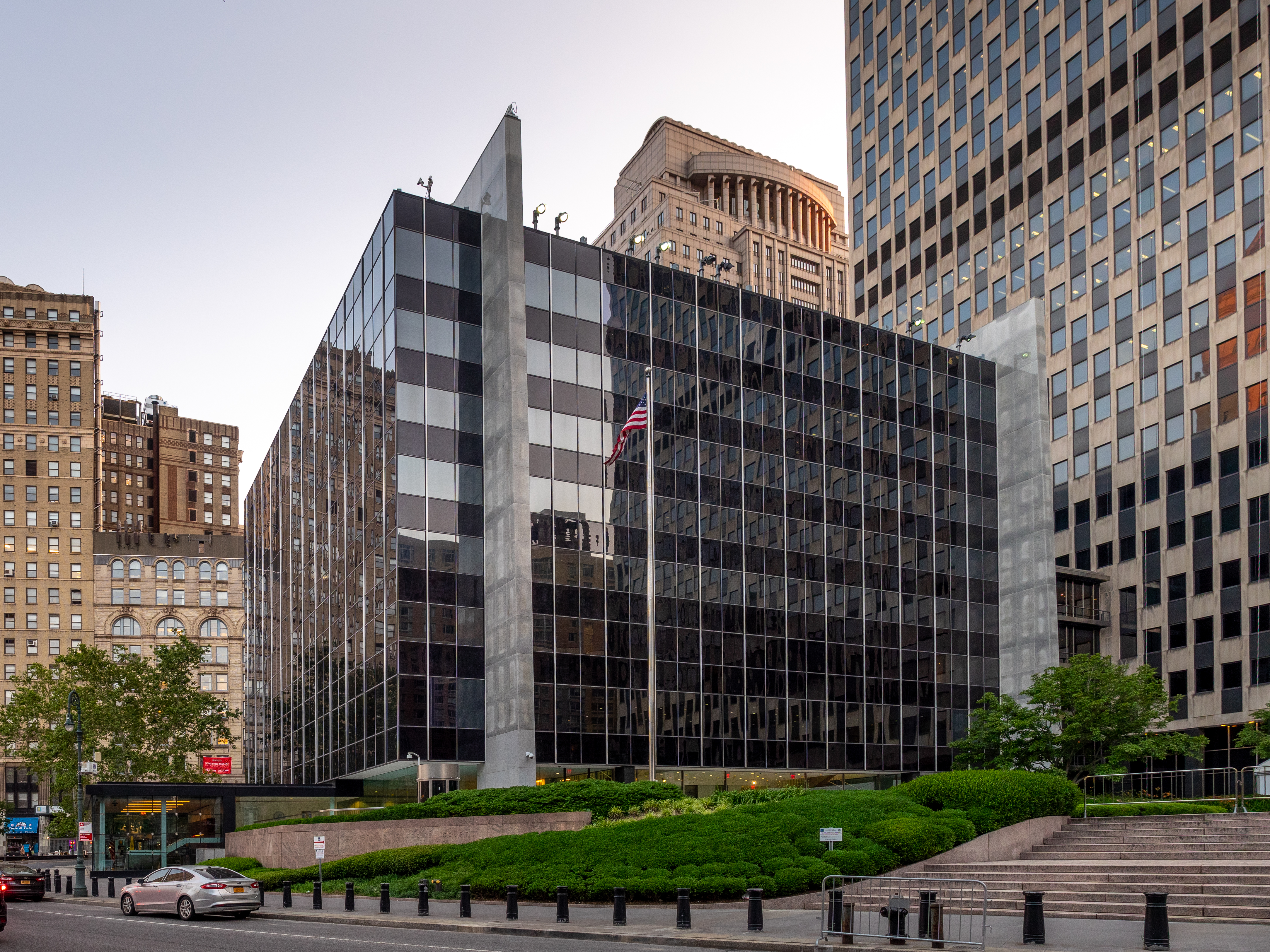 The exterior of the United States Court of International Trade in New York City, photographed from the sidewalk