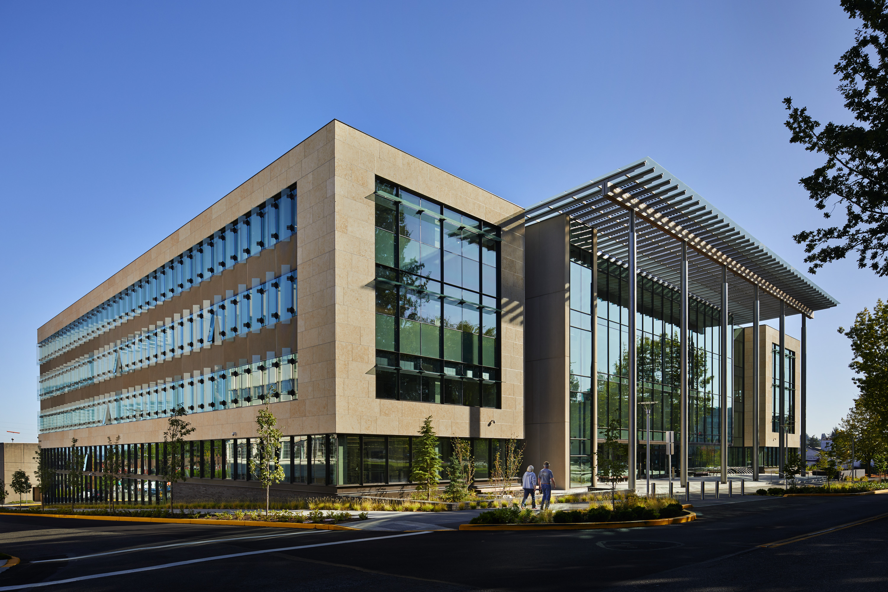 The exterior of the Washington State Patrol headquarters in Olympia, Washington