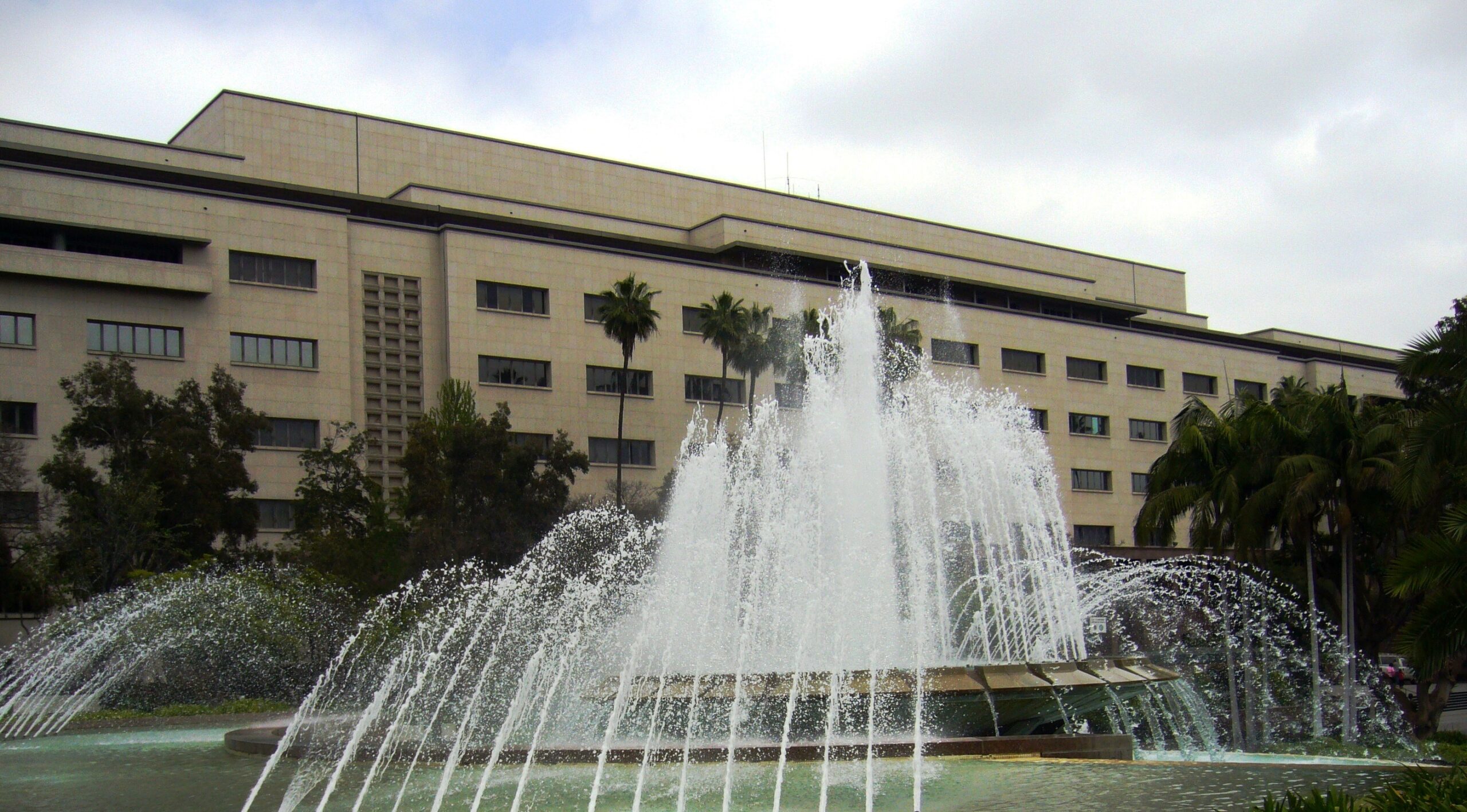 The exterior signage for the Los Angeles County District Attorney’s Office building