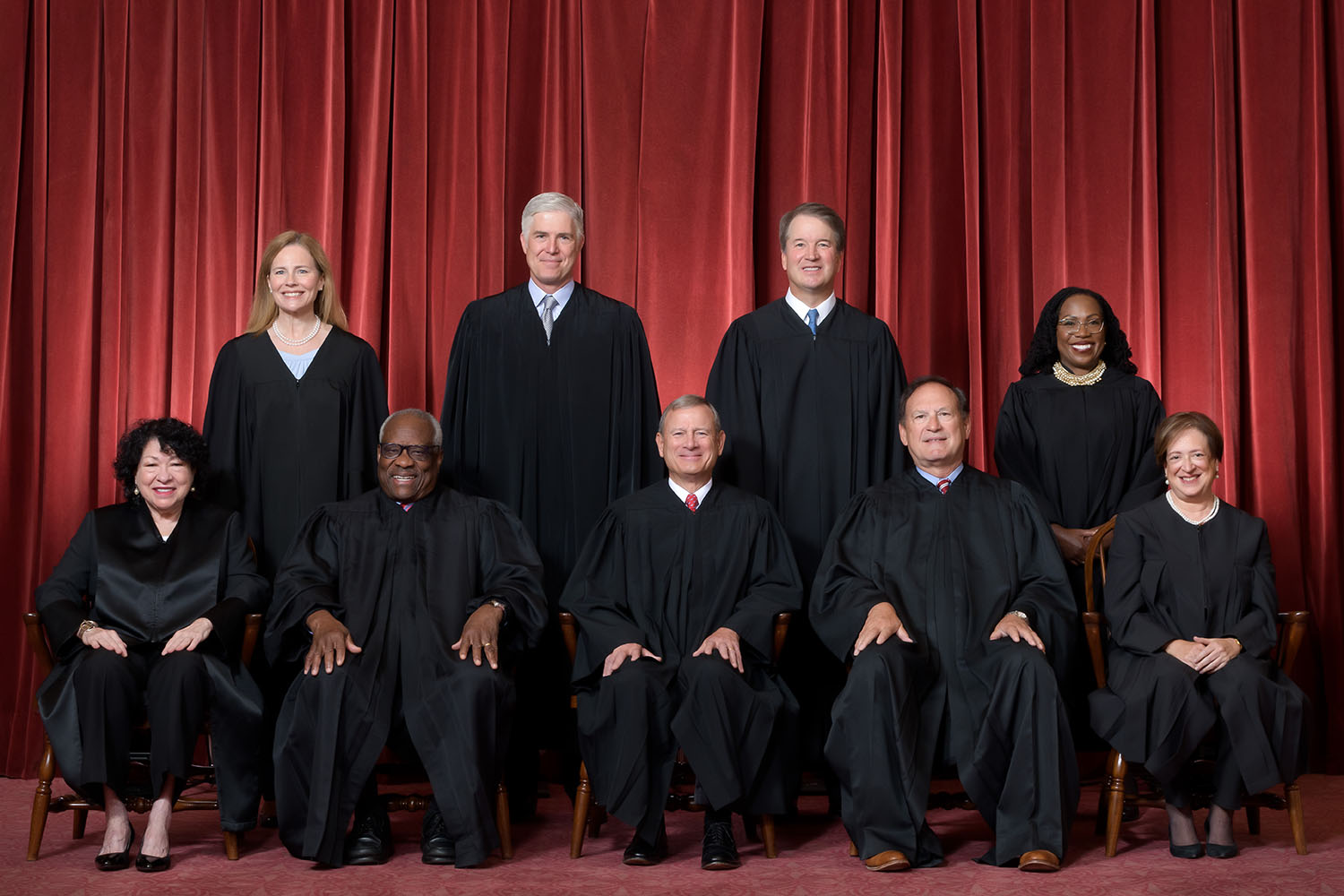 The sitting U.S. Supreme Court justices posed together for an official group photograph