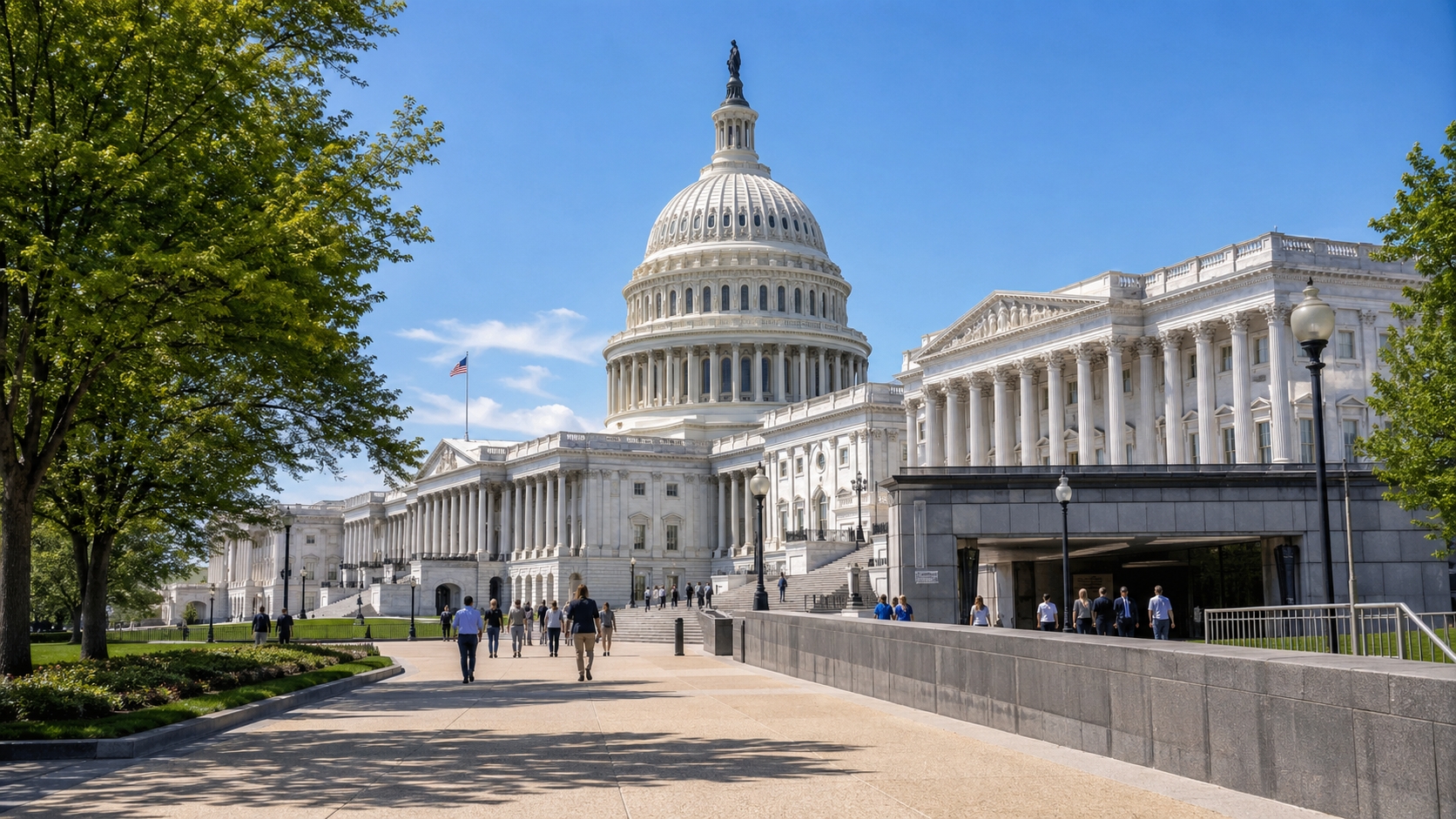 The west front of the United States Capitol building in Washington, D.C., photographed in daylight