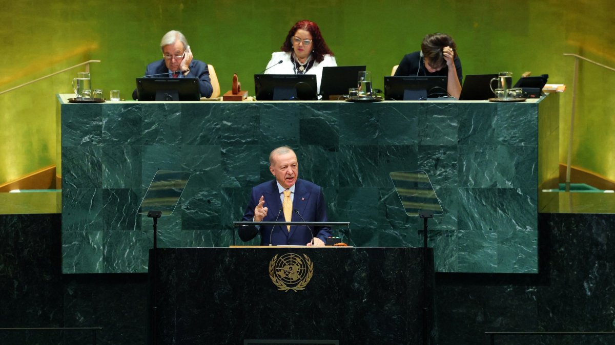 Turkiye President Recep Tayyip Erdogan speaks at the 81st United Nations General Assembly in New York