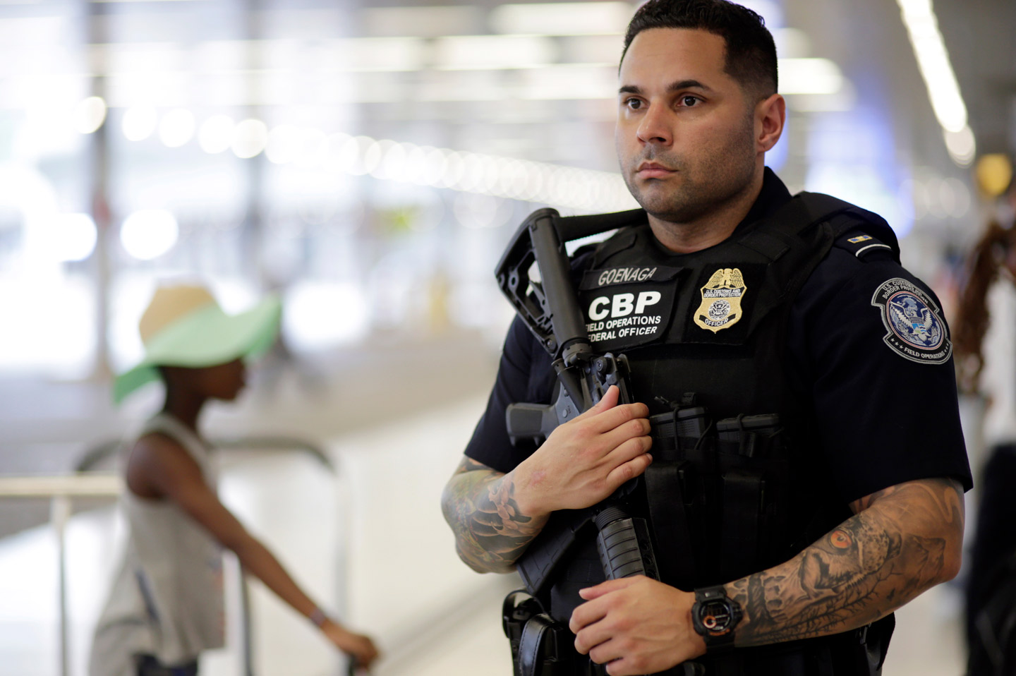 U.S. Customs and Border Protection officers at a port of entry, illustrating where tariffs are collected and enforced