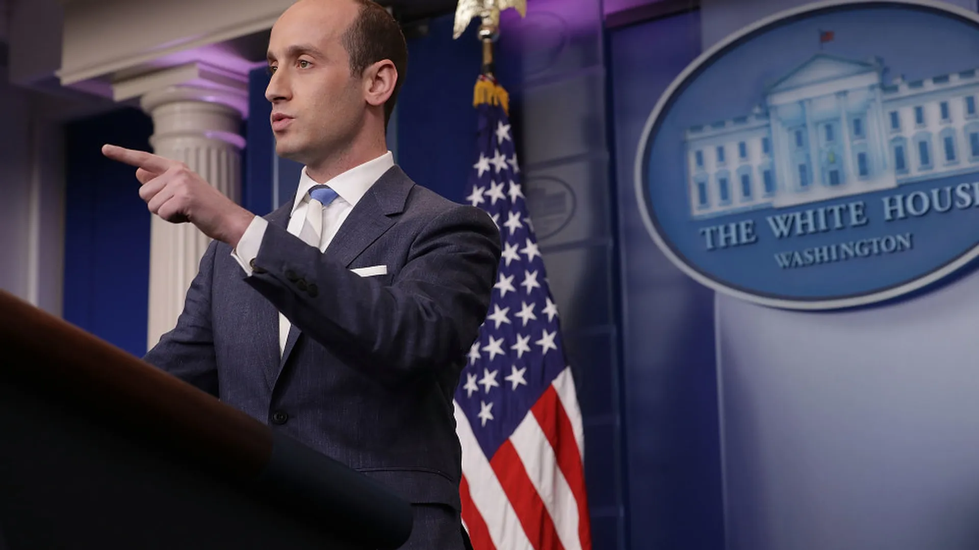 White House deputy chief of staff Stephen Miller speaking at a public event