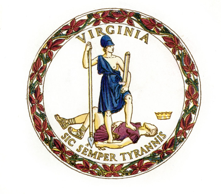 A close-up of the seal of the Commonwealth of Virginia