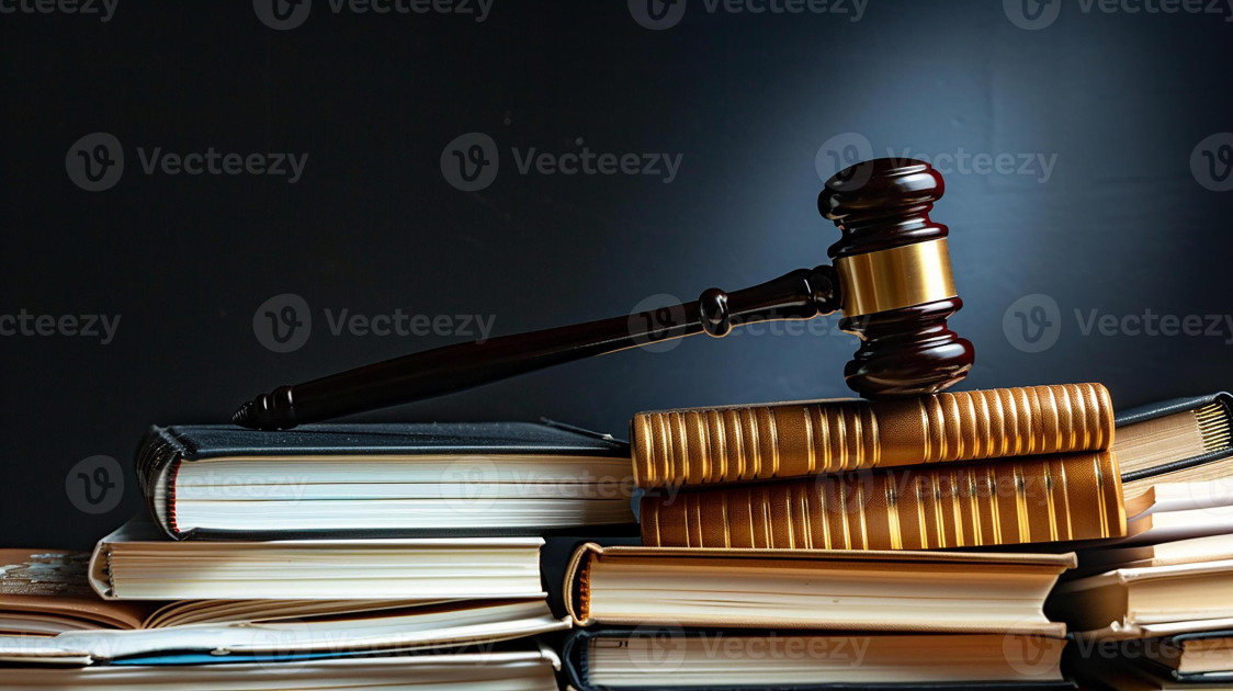 A judge's gavel resting on a legal textbook
