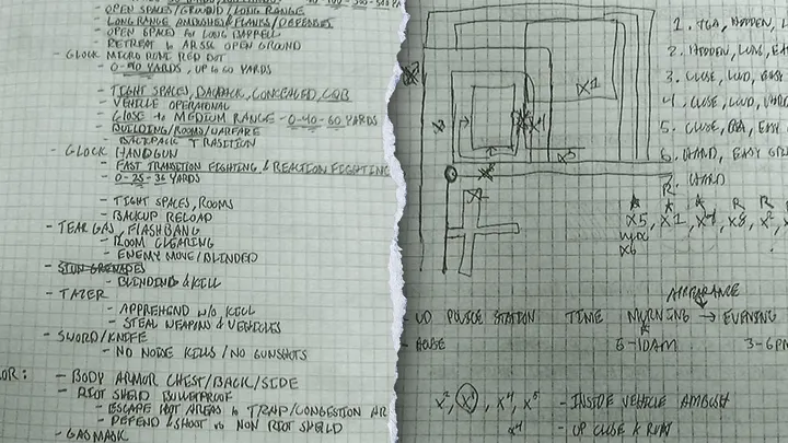 A notebook was found on Luqmaan Khan, 25, with alleged plans to attack the University of Delaware Police Department. (Justice Department)