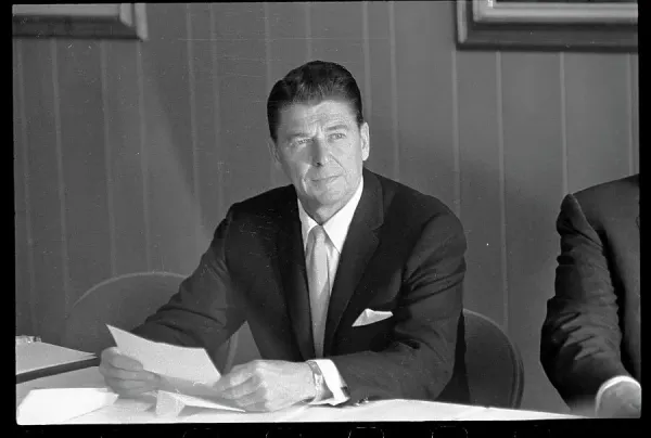 A vintage photo of Ronald Reagan as Governor of California