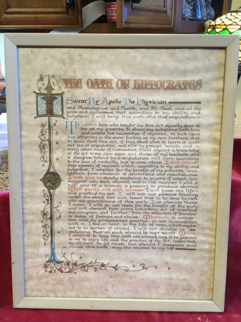 A vintage printing of the Hippocratic Oath