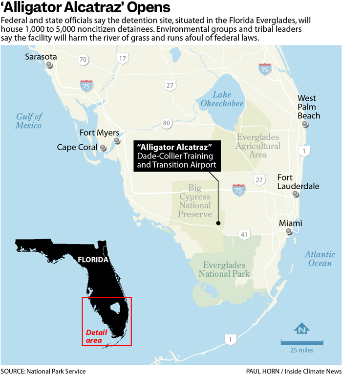 alligator alcatraz on a florida map