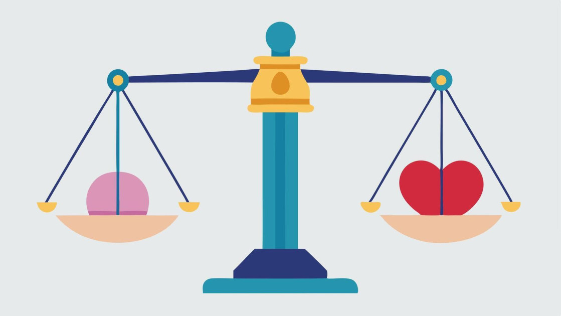 balance scales with presidential seal on one side, justice system on other side tipping