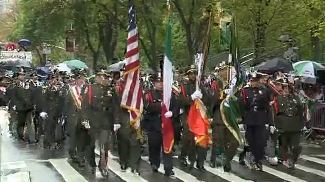 Columbus Day parade marchers