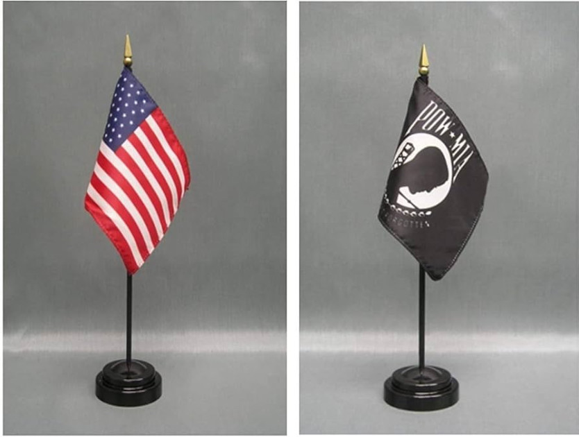 congressional witness table with nameplates and small American flags