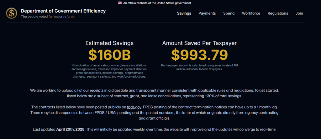 doge website screenshot