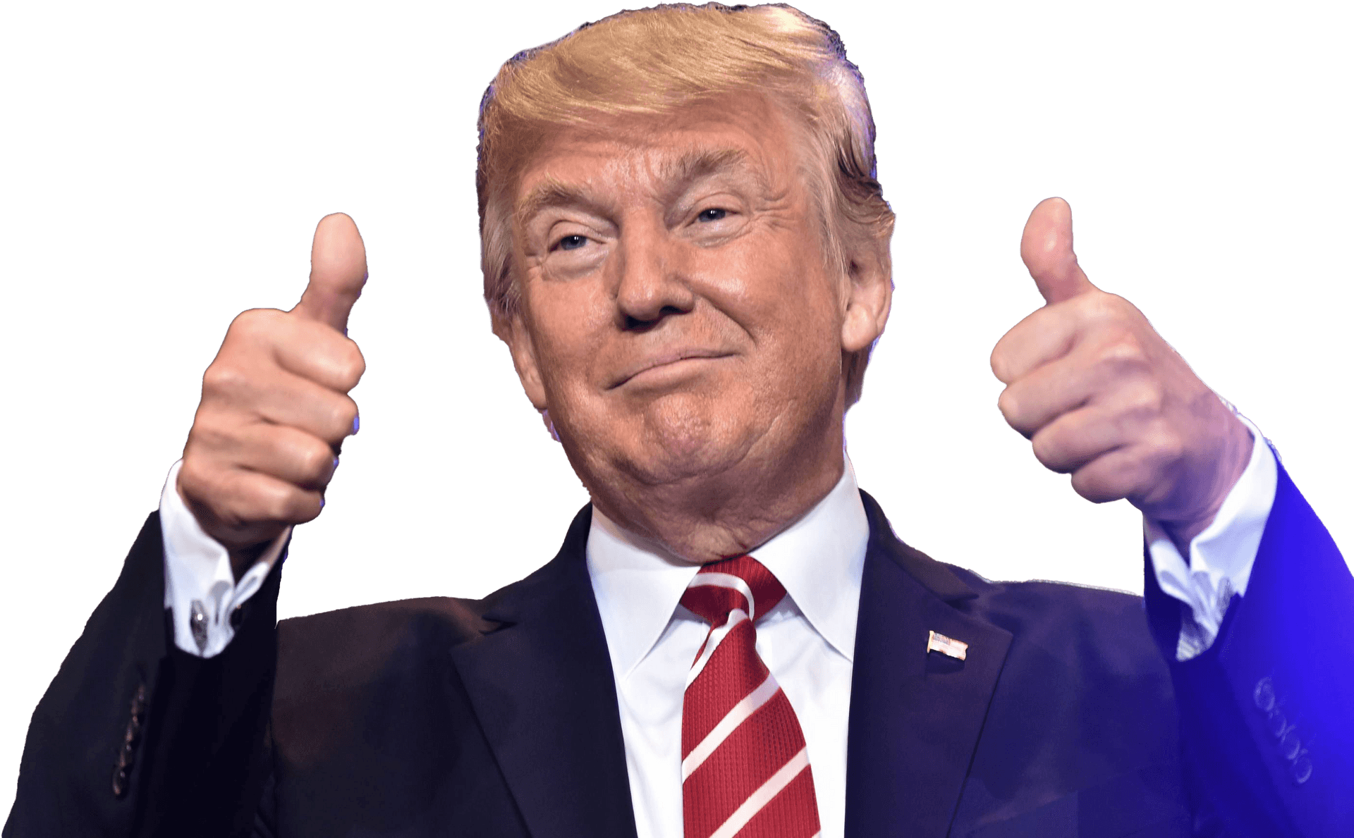 donald trump lauhging thumbs up