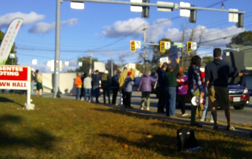 empty protest space awaiting Saturday