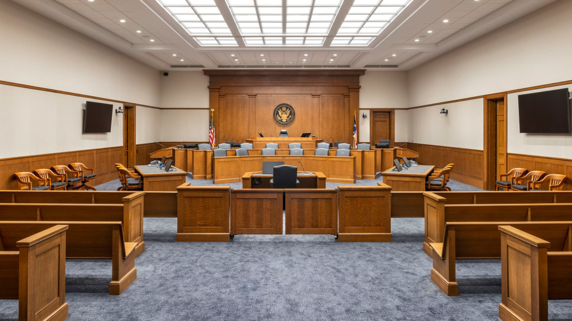 federal courtroom interior justice