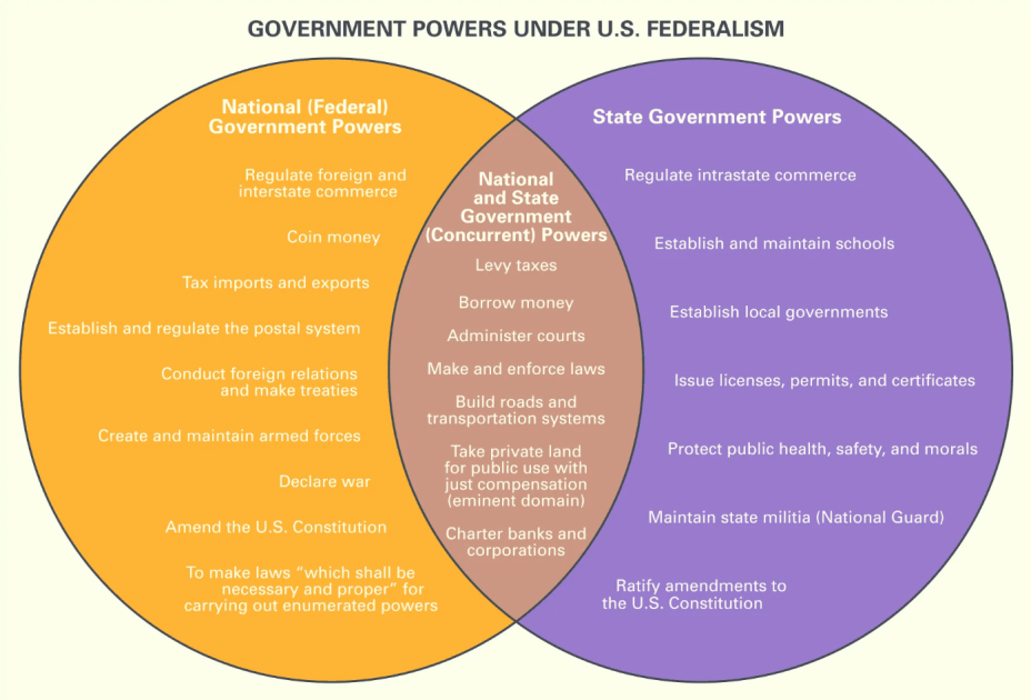 federal vs state authority diagram