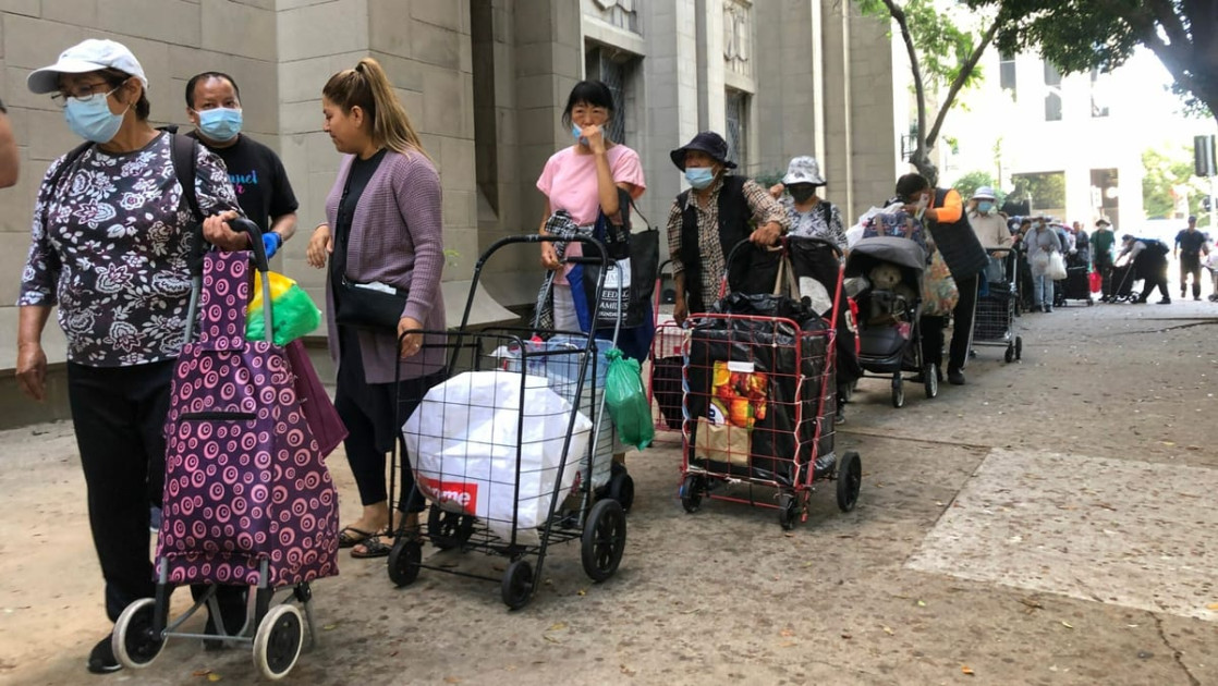 food pantry emergency distribution line