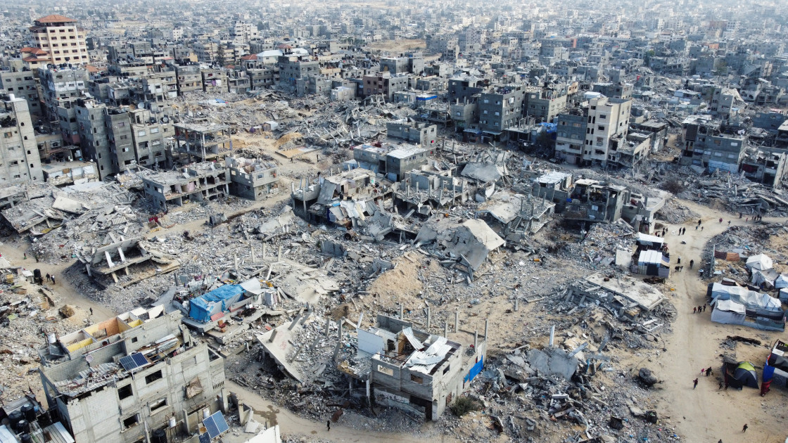 Gaza destruction aerial view