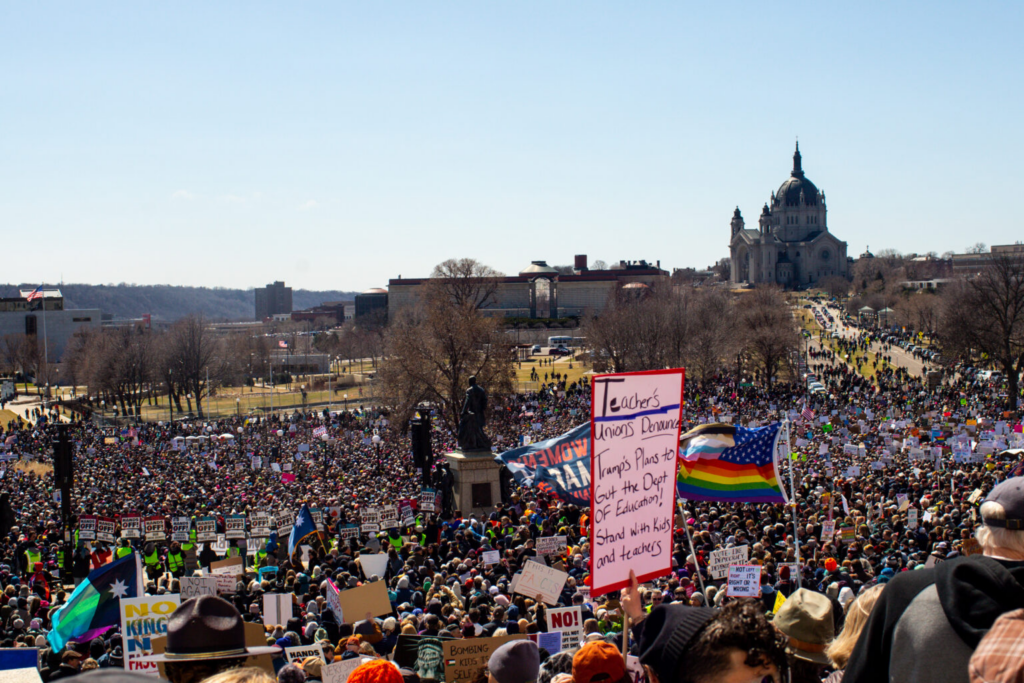 Hands Off!' rally draws thousands to Minnesota Capitol to protest Trump 