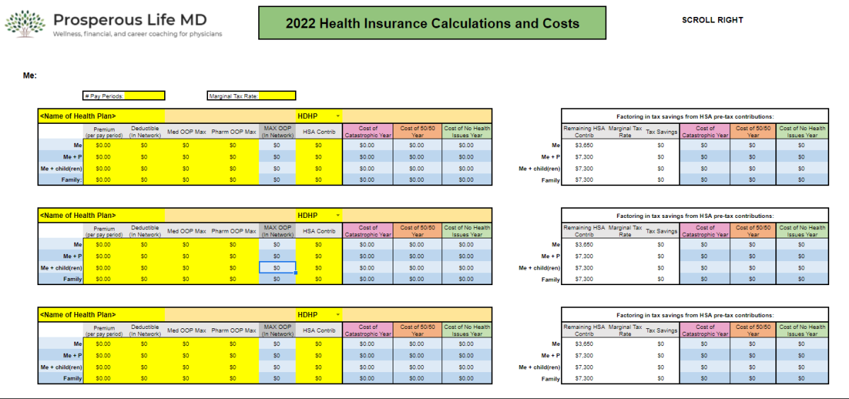 health insurance bills calculator